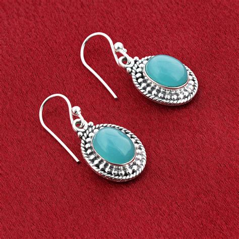 oval gemstone earrings